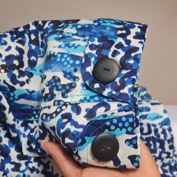 Blue Watercolor look Blue Blazer dots size 10 like a size Large - Picture 6 of 9